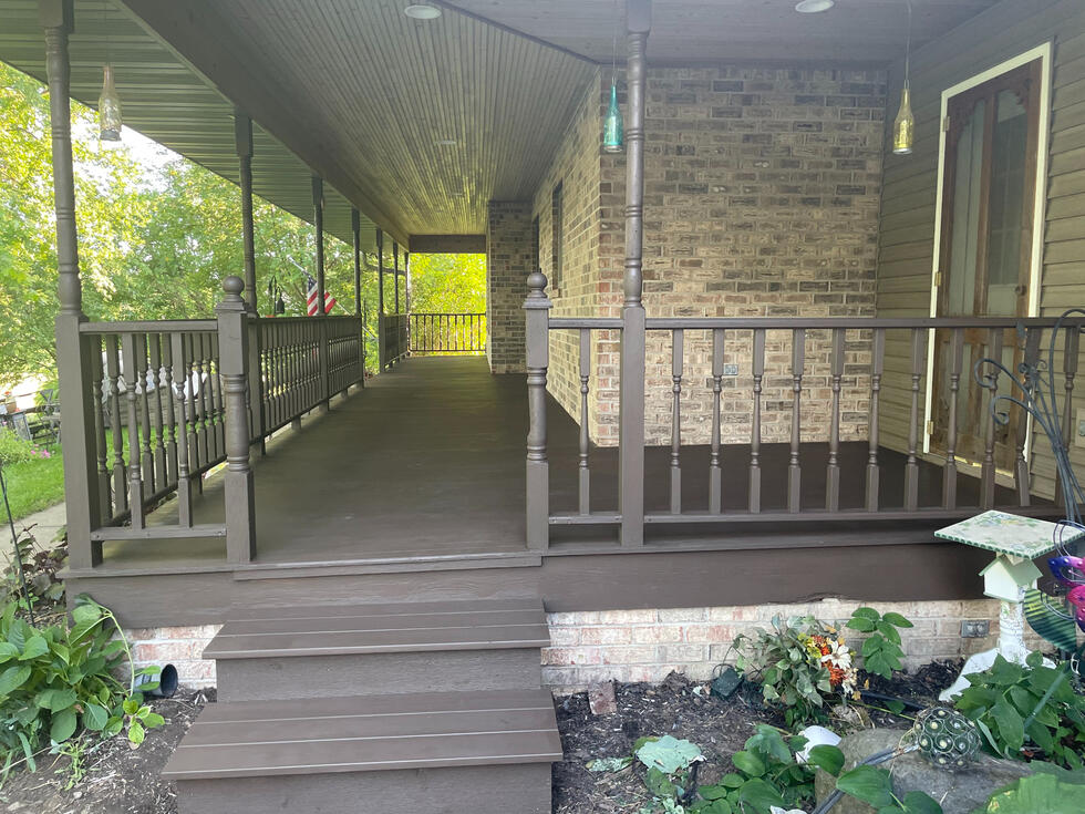 Finished deck painting project in Stillwater, MN